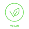 Green circle icon indicating vegan product