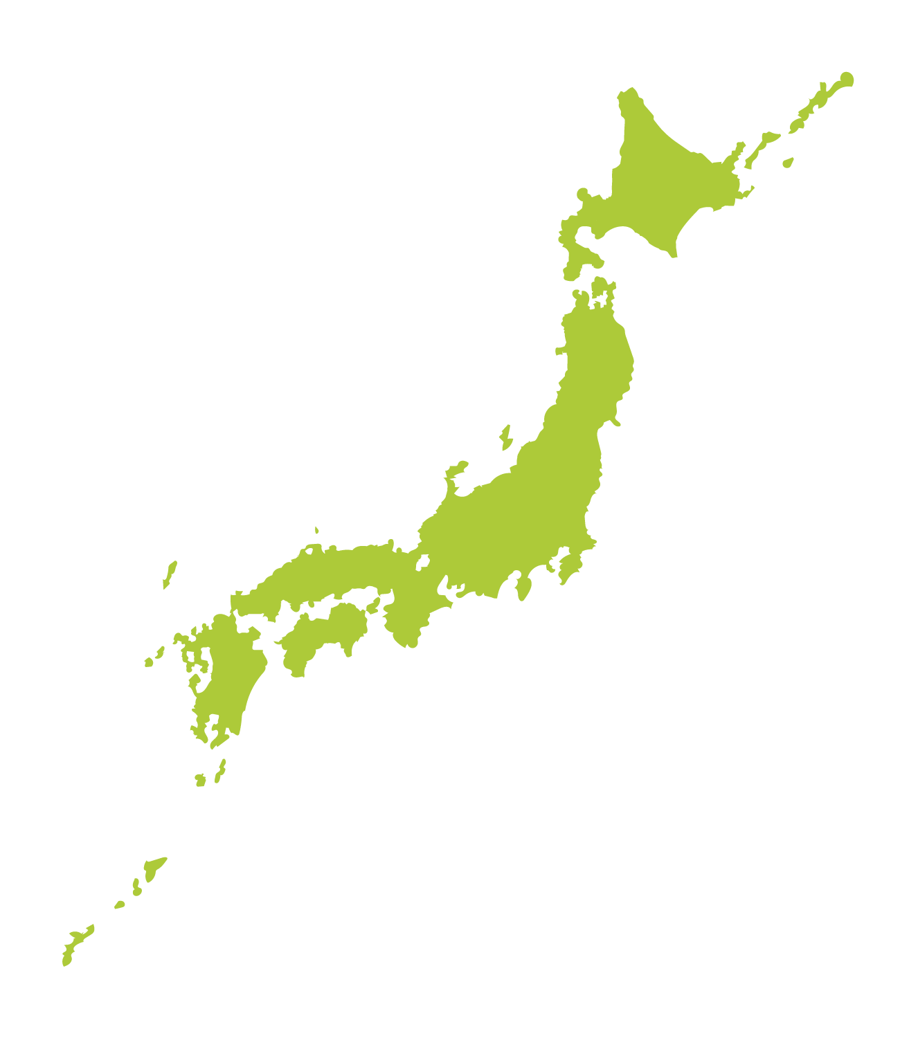 Map of Japan showing Okinawa location in the south