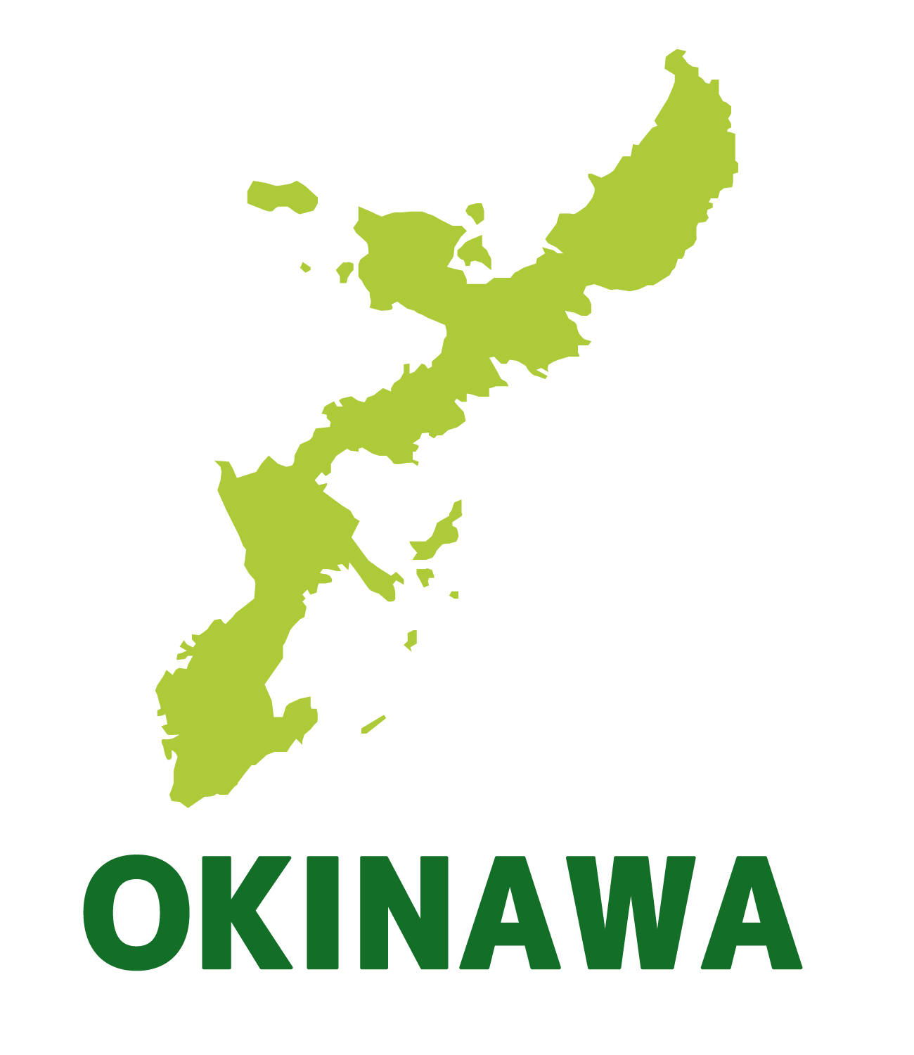 Close-up map of Okinawa island